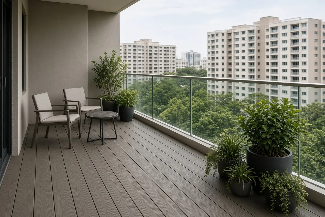 Illustrative balcony WPC decking idea