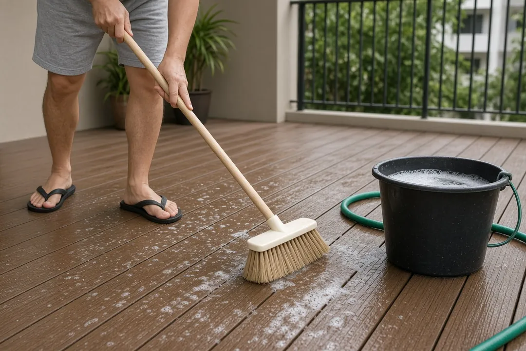 Illustrative visual for: for cleaning WPC decking