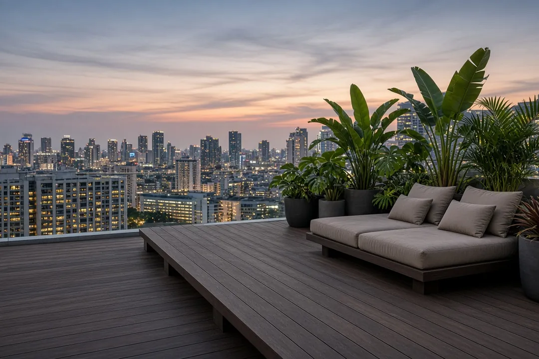 Illustrative visual for: for rooftop WPC decking